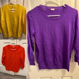Three Sweaters with 3/4 length sleeves